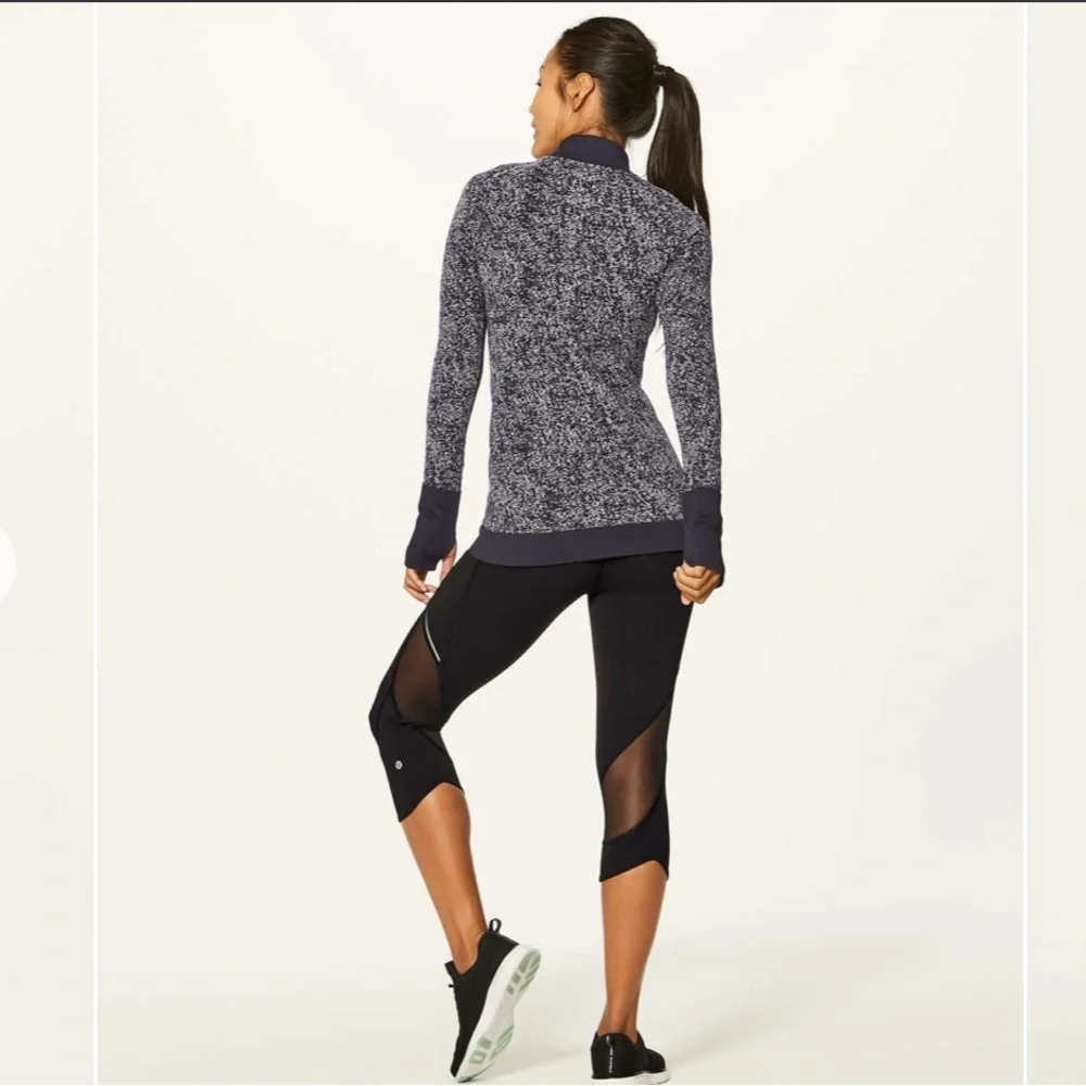 Lululemon Rest Less 1/2 Zip Black White